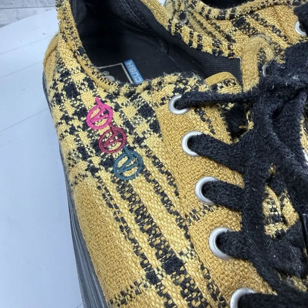 Vans Delridge Sf X Curren X Alex Knost Shoes Yellow Plaid 9 Men's Skate Shoes
